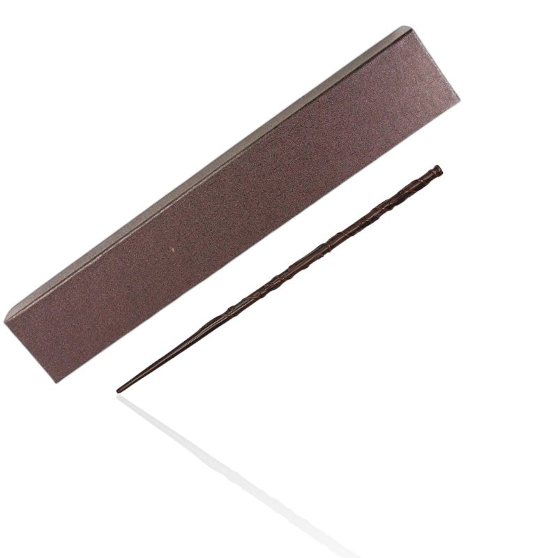 Hermione Granger’s wand replica from Harry Potter, featuring a vine-carved design, displayed with a matching gift box