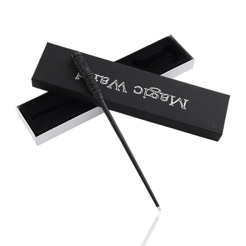 Professor Snape-inspired black wand with an illuminated tip, displayed in a luxury 'Magic Wand' box