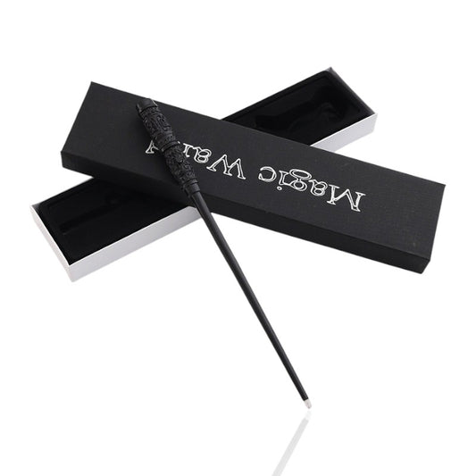 Professor Snape-inspired black wand with an illuminated tip, displayed in a luxury 'Magic Wand' box