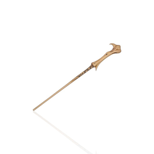 Voldemort’s signature bone wand from Harry Potter, featuring an ivory-like curved handle, displayed against a white background